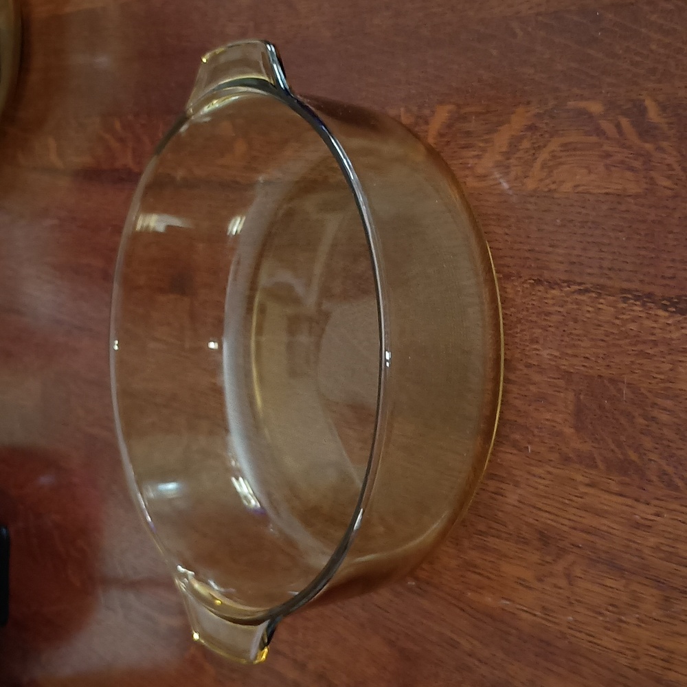 Forte Crisa Mexico Honey Amber Glass Casserole Ovenware Dish (b540)